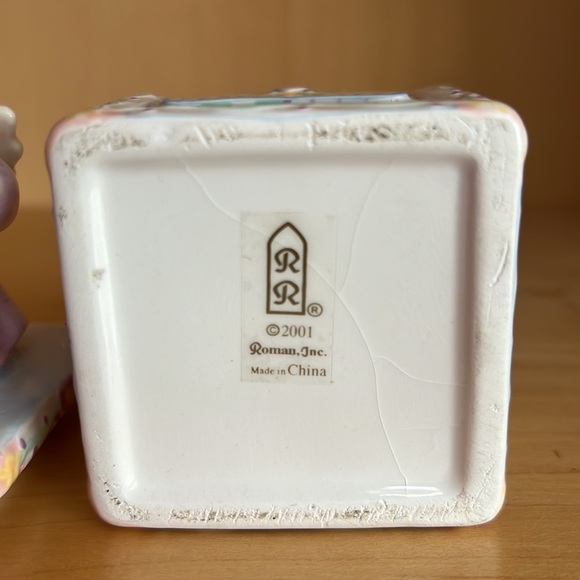 Vintage Tooth Box Prayer Bear RR Roman Inc. Angel Bear Unique Rare BABY Nursery - Picture 13 of 14